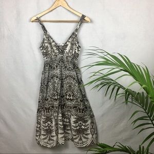 A.L.C. Brown Floral V-Neck Dress